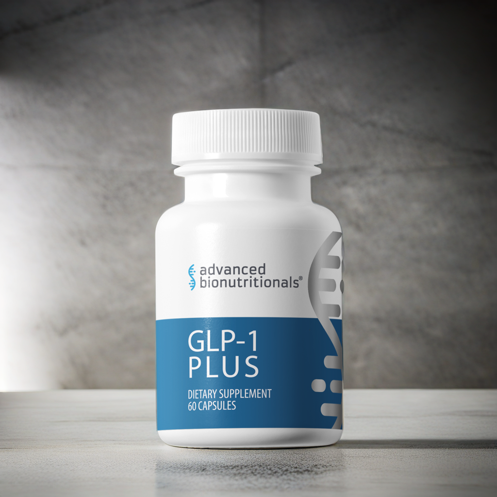 GLP-1 Plus bottle, studio shot