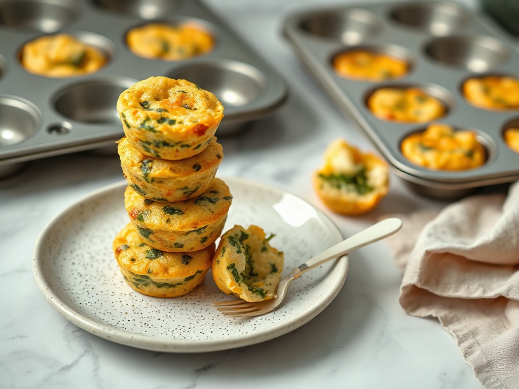Cottage Cheese Egg Bites with Spinach