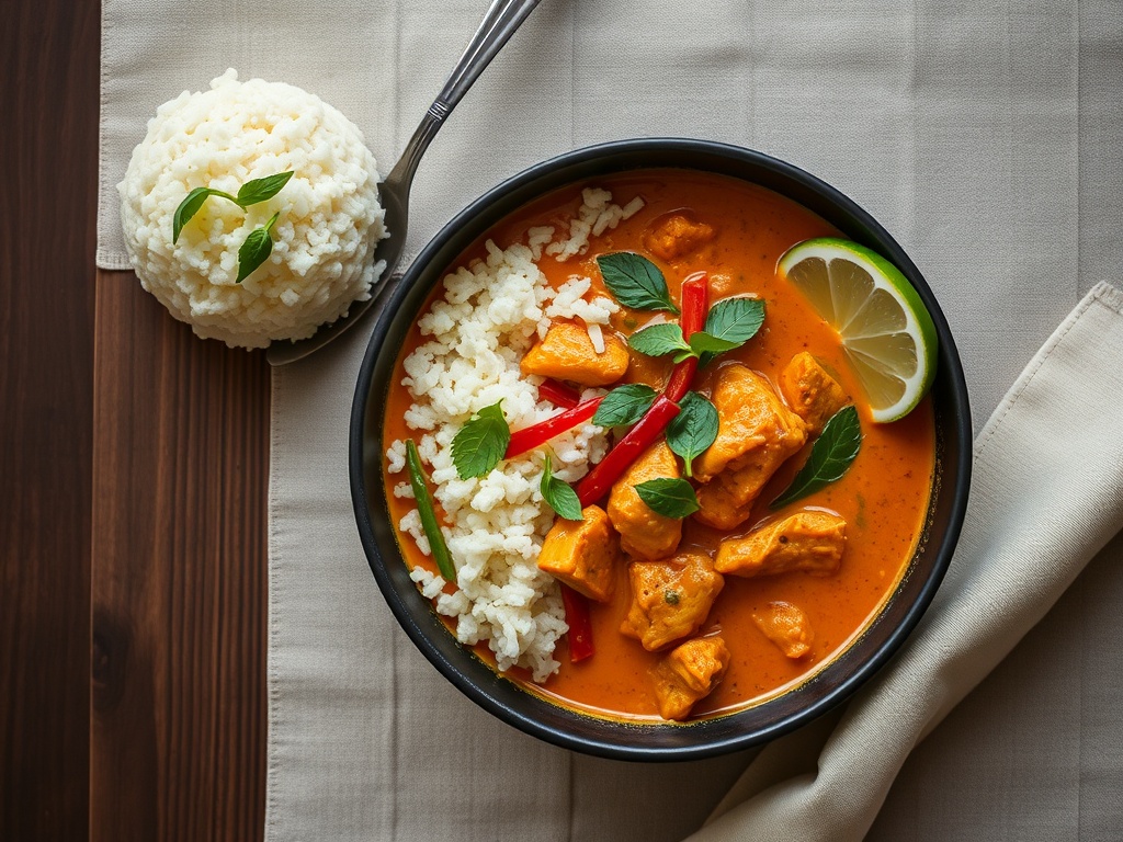 Red Coconut Curry Chicken with Cauliflower Rice