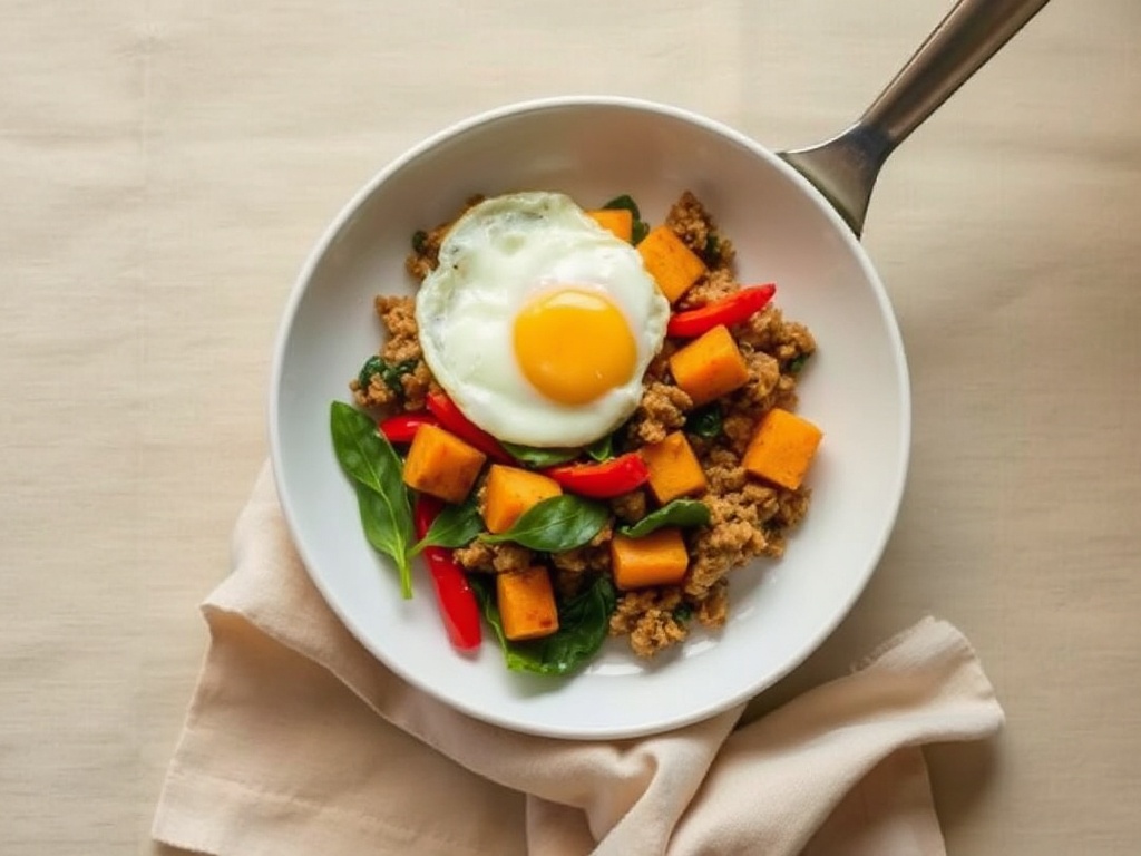One-Skillet Turkey and Sweet Potato Hash